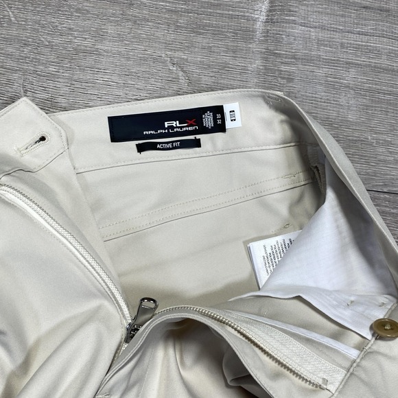 Ralph Lauren RLX Pants Mens 33x32 Beige Active Fit Performance Golf Polyester - Picture 3 of 14